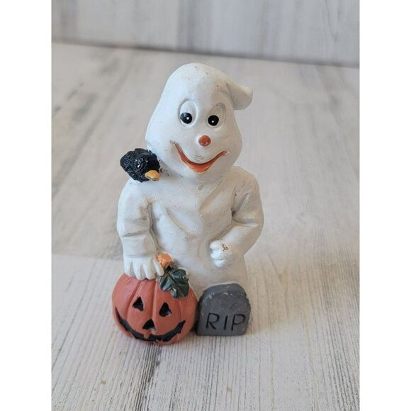 Ceramic Halloween ghost figure crow pumpkin Tombstone home decor - Picture 1 of 5